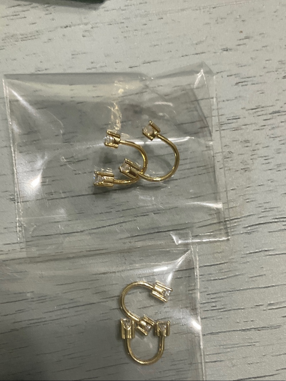 Gold Crystal Accent Hoop Earrings - Women's Jewelry